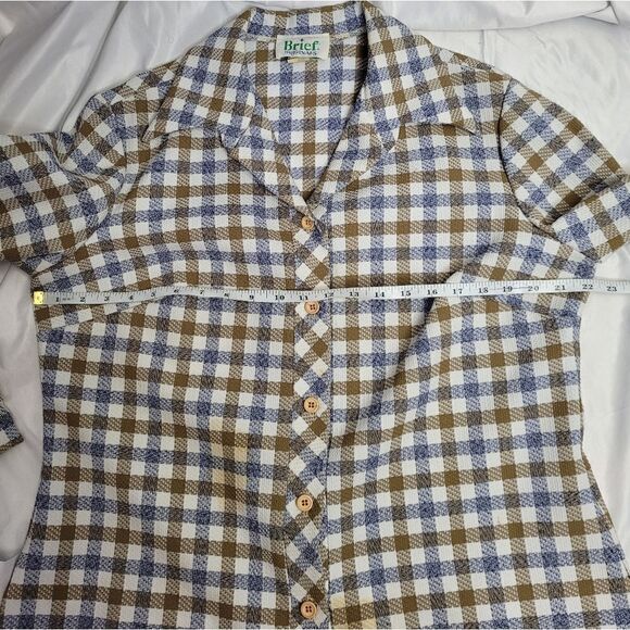 VINTAGE 70s plaid two piece shift dress and matching blazer XL - Picture 13 of 17